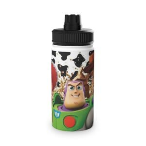 kids stainless steel water bottle cartoon buzz & woody, fun sports hydration, durable travel accessory, gifts for birthdays, school, [...]