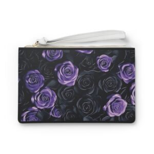 elegant floral clutch bag purple rose design