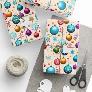 festive wrapping paper for holidays, colorful christmas gift wrap, holiday packaging, decorative paper for celebrations, vibrant gift wrap