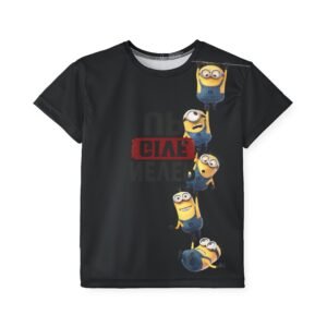 kids sports jersey with fun character design, minion jersey, kids activewear, sporty tees for boys and girls, birthday gift idea