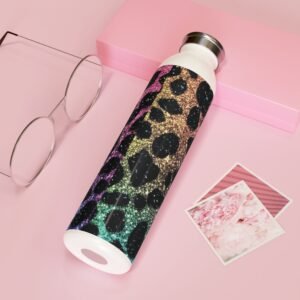 colorful leopard print slim water bottle