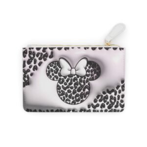 chic minnie mouse leopard print mini clutch bag