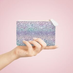 sparkling pastel leopard mini clutch bag