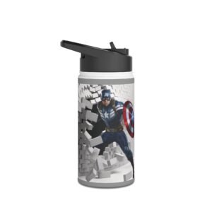marvel stainless steel water bottle, adventure hydration, eco friendly travel mug, gift for superhero fans, durable sports bottle